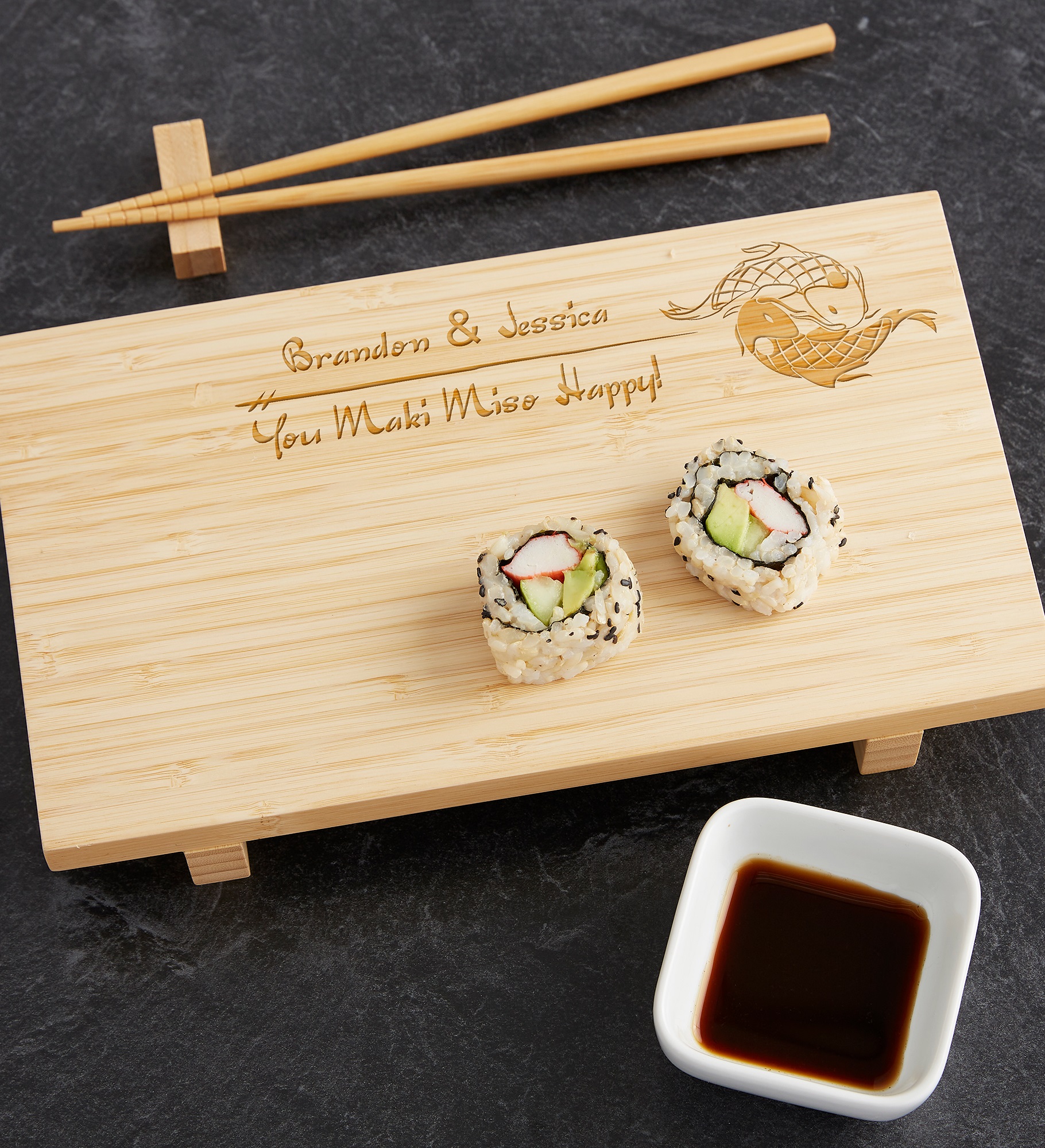 Yin and Yang Personalized Sushi Board Set